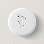 Süße Katzenliniendrawing mit drei Herzen Button (Vorderseite)