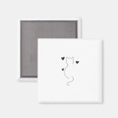 Süße Katzenliniendrawing mit drei Herzen Magnet (Vorderseite/Rückseite)
