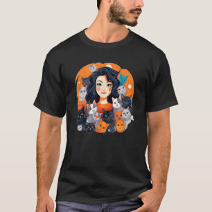 Süße Katzenmädchen-Herzen-Katzen-und-Haustiere-Kos T-Shirt