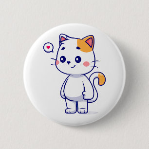 Süße Katzenmimik Button