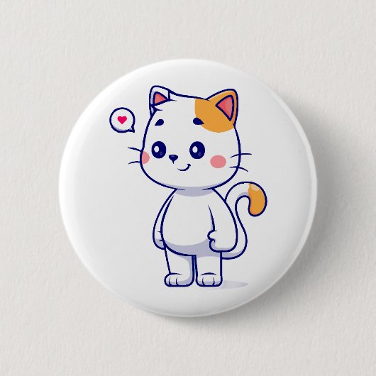 Süße Katzenmimik Button (Vorderseite)