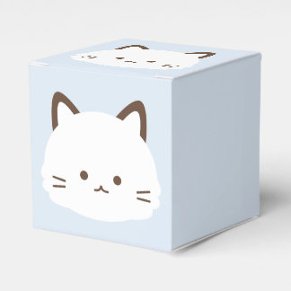 Süße Katzenmimik mit pastellblauem Hintergrund Geschenkschachtel