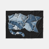 Süße Katzenmuster-Denim-Patchwork-Lustiger Katzenl Fleecedecke (Vorderseite (Horizontal))
