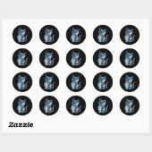 Süße Katzenmuster-Denim-Patchwork-Lustiger Katzenl Runder Aufkleber (Blatt)