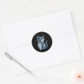 Süße Katzenmuster-Denim-Patchwork-Lustiger Katzenl Runder Aufkleber (Umschlag)