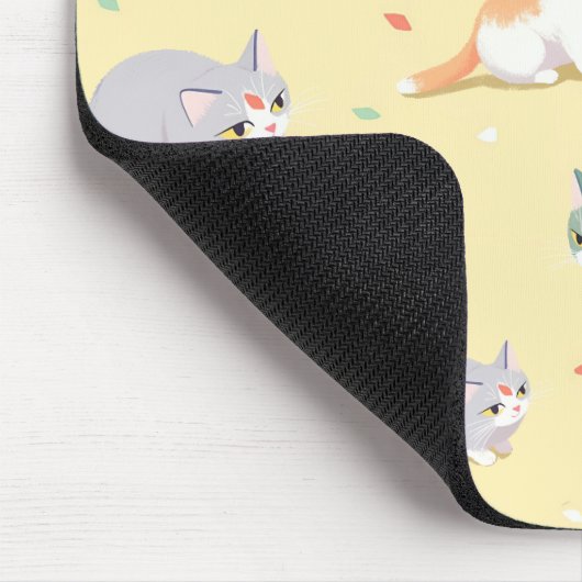 Süße Katzenmuster Mousepad (Ecke)