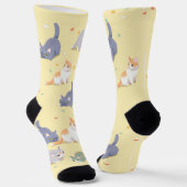 Süße Katzenmuster Socken (Gewinkelt)