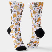 Süße Katzenmuster Socken (Gewinkelt)
