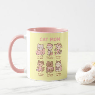 Süße Katzenmutter Cartoon-Geschenk für Mutter Tasse
