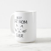 Süße Katzenmutter jemals Typography Illustration G Kaffeetasse (Vorderseite Links)