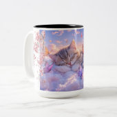 Süße Katzenmutter Kaffeetasse (Vorderseite Links)