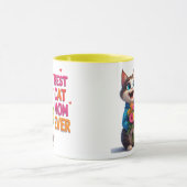 Süße Katzenmutter Kitty Mit Blumenherzen 🐱 Tasse (Zentrum)