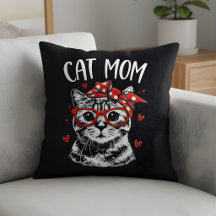 Süße Katzenmutter mit Brille & Bandana Schwarz