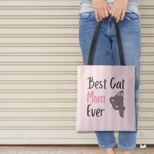 Süße Katzenmutter Rosa Schleife Kawaii Design Tasche