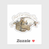 Süße Katzenmutter stillt ihre kleinen Kätzchen Aufkleber (Blatt)
