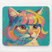 Süße Katzenölmalerei (#5) Mousepad (Vorne)