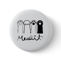 Süße Katzenpfoten-Miau-Button-Abzeichen