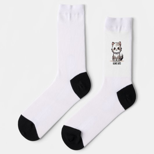 Süße Katzensocken Socken (Linkes Detail)