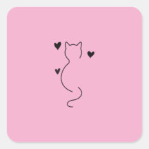 süße Katzenzeichnung mit rosa Hintergrund