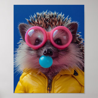 Süße Kaugummi-Igel-Sei nett-whimsical-Wandkunst Poster