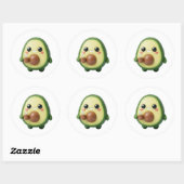 Süße Kawaii 3D Avocado Aufkleber (Blatt)