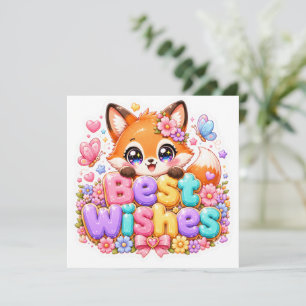 Süße Kawaii Alles Gute Fuchs Name Pastell Rosa Flo Einladung
