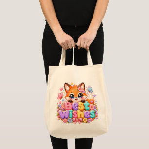 Süße Kawaii Alles Gute Fuchs Name Pastell Rosa Flo Tragetasche