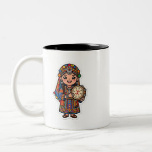 Süße Kawaii Amazigh Berber Frau Zweifarbige Tasse