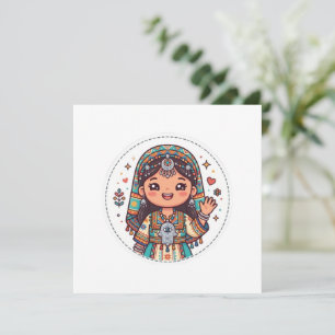 Süße Kawaii Amazigh Marokkanische Frau mit KhaStic Einladung