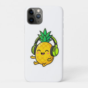 Süße Kawaii Ananas mit Kopfhörern Sommer Sein Case-Mate iPhone Hülle