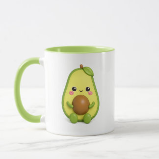Süße Kawaii-Avocado-Tasse | Bezaubernde Frucht-Kaf Tasse