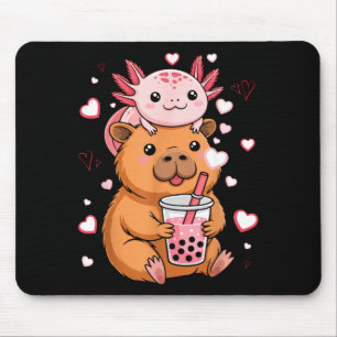 Süße Kawaii Axolotl Capybara Bubble Tea Jungen Mäd Mousepad