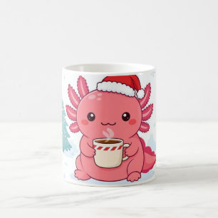 Süße Kawaii-Axolotl-Weihnachts-Kaffeetasse Kaffeetasse