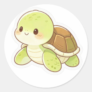 Süße Kawaii-Baby-Schildkröte Aufkleber Grüne Mee