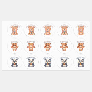 Süße Kawaii-Bären-Motivations-Sticker-Sammlung Etiketten