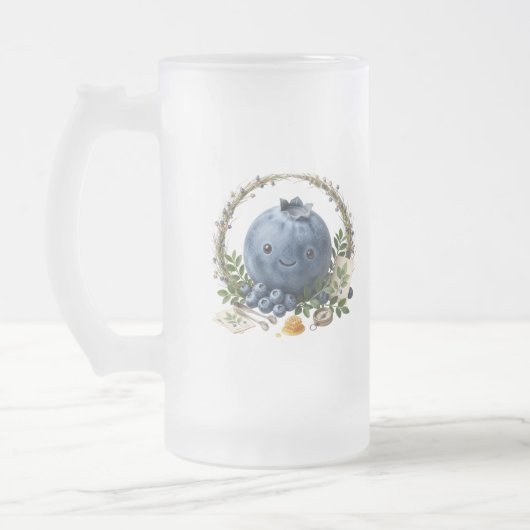 Süße Kawaii Blaubeer Frucht Kaffeetasse (Links)