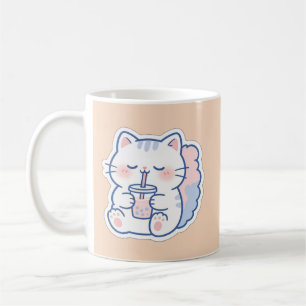 Süße Kawaii-Boba-Katze Bubble Tea Kaffeetasse