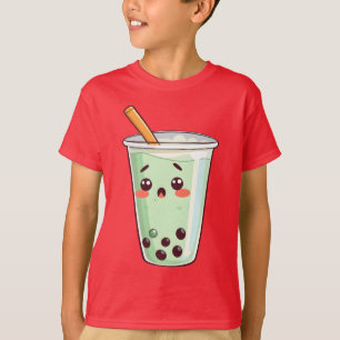 Süße Kawaii-Boba-Tee-Blasen-Tee-Figur-Matcha G T-Shirt