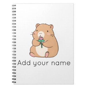 Süße Kawaii Capybara mit rosa Lotusblume  Notizblock