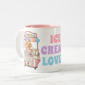Süße Kawaii Capybara Pastell Eiscreme Kaffeetasse (Vorderseite Links)