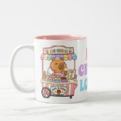 Süße Kawaii Capybara Pastell Eiscreme Kaffeetasse (Links)