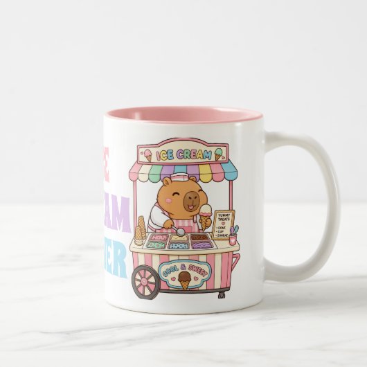 Süße Kawaii Capybara Pastell Eiscreme Kaffeetasse (Rechts)
