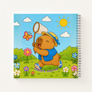 Süße Kawaii Capybara Personalisiertes Namen Spiral Notizblock