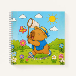 Süße Kawaii Capybara Personalisiertes Namen Spiral Notizblock