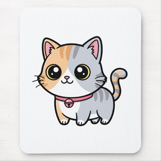 Süße Kawaii Cartoon Katzenmaskottchen Mousepad (Vorne)