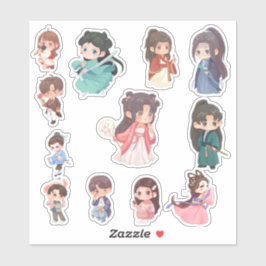 Süße Kawaii Chibi Charakter Aufkleber