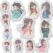 Süße Kawaii Chibi Charakter Aufkleber (Vorderseite)