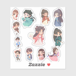 Süße Kawaii Chibi Charakter Aufkleber