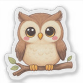 Süße Kawaii Chibi Eule Aufkleber (Vorderseite)