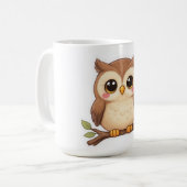 Süße Kawaii Chibi Eule Kaffeetasse (Vorderseite Links)
